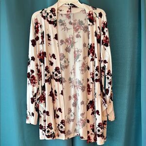 Piphany Floral Cardigan - Cream and Red